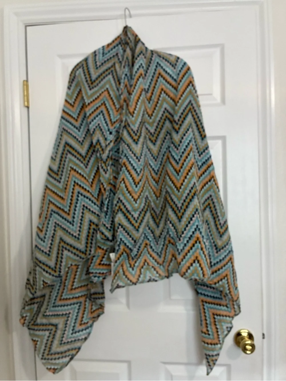 Light Blue & Mustard Chevron Women's Wrap/Scarf